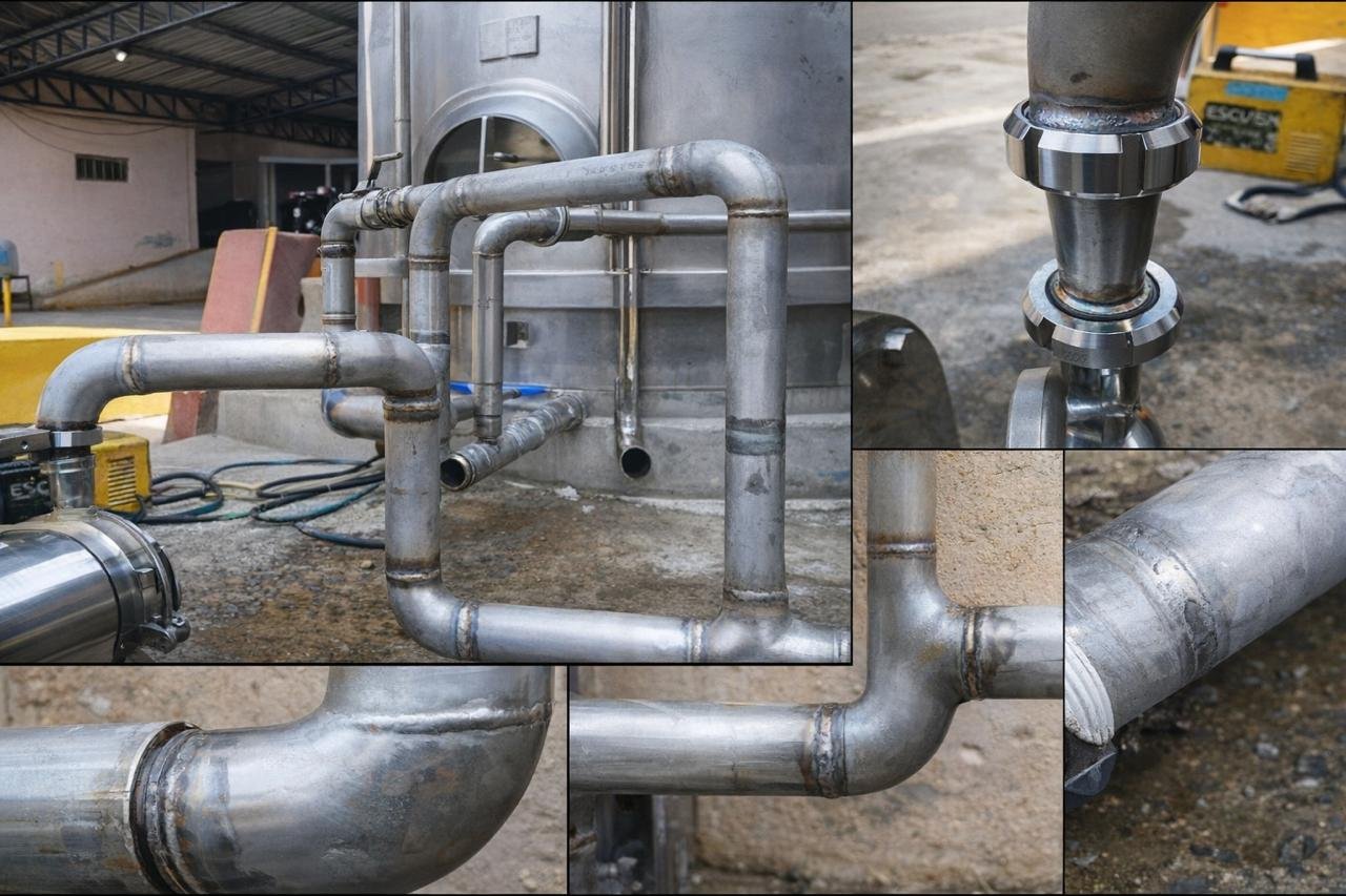 Portfólio de tubulações e equipamentos industriais